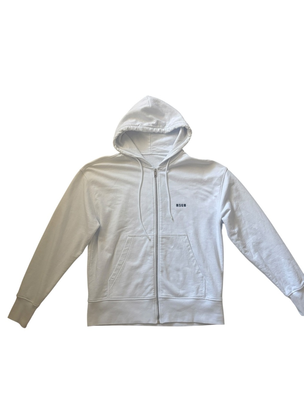 MSGM Made in Italy logo-print drawstring hoodie white Size M